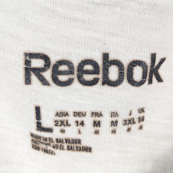 Reebok Large White Tank Top It’s A Lifestyle Graphic Muscle Shirt Cotton Blend - Picture 3 of 5